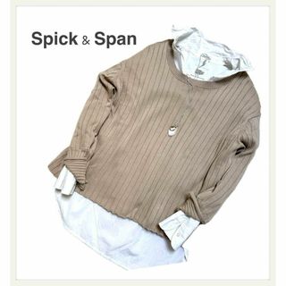 スピックアンドスパン(Spick & Span)のSpick&Span 太リブ ニット ルーズオーバー プルオーバー ベージュ(ニット/セーター)