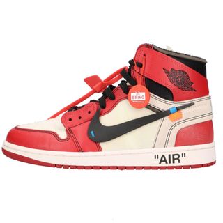 ナイキ(NIKE)のNIKE ナイキ ×OFF-WHITE THE 10 AIR JORDAN 1 CHICAGO AA3834-101 オフホワイト ザテン エアジョーダン1 シカゴ ハイカットスニーカー US9/27cm ホワイト/レッド(スニーカー)