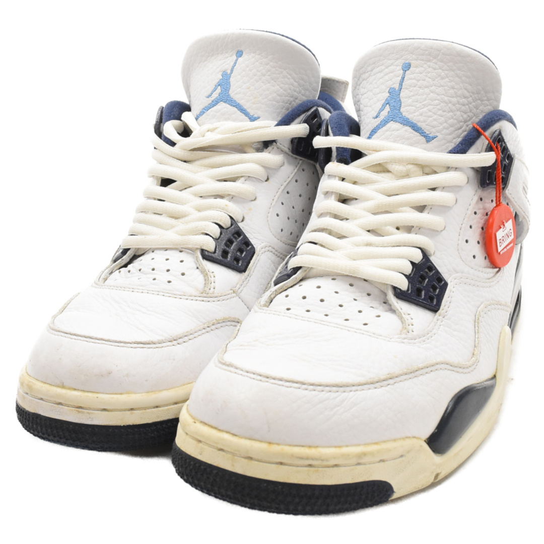 NIKE(ナイキ)のNIKE ナイキ AIR JORDAN 4 RETRO COLUMBIA 314254-107 エアジョーダン4 コロンビアハイカットスニーカーシューズ ホワイト/ネイビー US9.5/27.5cm メンズの靴/シューズ(スニーカー)の商品写真