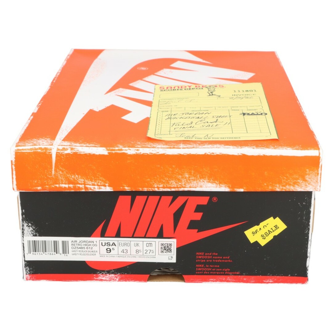 NIKE(ナイキ)のNIKE ナイキ AIR JORDAN 1 LOST&FOUND エアジョーダン1 ロスト&ファウンド ハイカットスニーカー ホワイト/レッド US9.5/27.5cm DZ5485-612 メンズの靴/シューズ(スニーカー)の商品写真