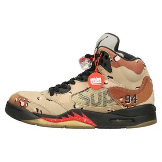 シュプリーム(Supreme)のSUPREME シュプリーム ×NIKE AIR JORDAN 5 Retro ナイキ エアジョーダン5 レトロ ハイカットスニーカー ブラウン US9/27cm 824371-201(スニーカー)