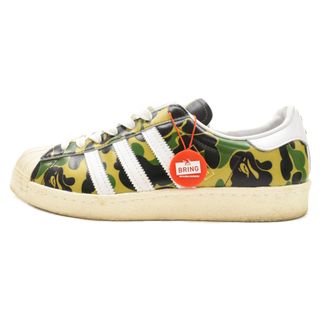 アディダス(adidas)のadidas アディダス ×A BATHING APE SUPER STAR 80S BAPE ア ベイシングエイプ スーパースター ローカットスニーカー カモ柄 グリーン 迷彩 US9.5/27.5cm GZ8981(スニーカー)