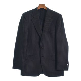 ブリオーニ(Brioni)のBrioni テーラードジャケット 50(XL位) 黒xオレンジ(ストライプ) 【古着】【中古】(テーラードジャケット)