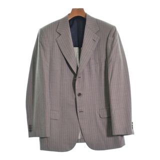 ブリオーニ(Brioni)のBrioni テーラードジャケット 50(XL位) グレーx白(ストライプ) 【古着】【中古】(テーラードジャケット)