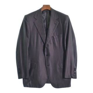 ブリオーニ(Brioni)のBrioni テーラードジャケット 50(XL位) グレーx黒(ストライプ) 【古着】【中古】(テーラードジャケット)