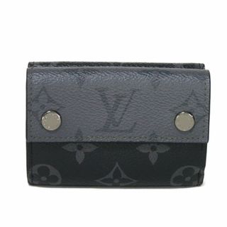 ルイヴィトン(LOUIS VUITTON)のLOUIS VUITTON ルイ・ヴィトン ディスカバリー コンパクト ウォレット LVロゴ フラワー ブラック グレー Wスナップ RFID ICチップ モノグラム エクリプス リバース ノワール 三つ折り財布 M45417(折り財布)