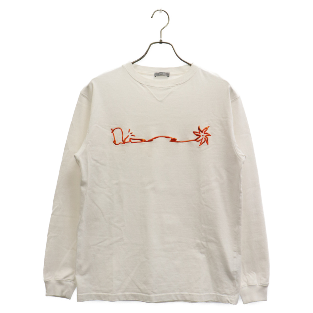 Dior(ディオール)のDIOR ディオール 22AW×CACTUS JACK LONG SLEEVE TEE×カクタスジャック ロゴ刺繍 長袖Tシャツ カットソー ホワイト 283J647A0554 メンズのトップス(Tシャツ/カットソー(七分/長袖))の商品写真