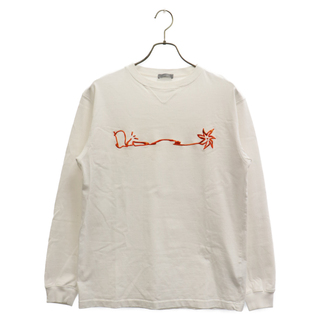 ディオール(Dior)のDIOR ディオール 22AW×CACTUS JACK LONG SLEEVE TEE×カクタスジャック ロゴ刺繍 長袖Tシャツ カットソー ホワイト 283J647A0554(Tシャツ/カットソー(七分/長袖))