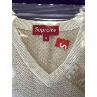 シュプリーム(Supreme)の✨超レア・未使用品✨Supreme Stripe Sweater Vest 白(ニット/セーター)