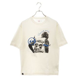 ナイキ(NIKE)のNIKE ナイキ ×FRAGMENT DESIGN TRAVIS SCOTT フラグメントデザイン トラヴィススコット ジョーダンプリントクルーネック半袖Tシャツ ホワイト DJ0619-133(Tシャツ/カットソー(半袖/袖なし))