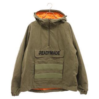 READY MADE レディメイド 23SS PULLOVER JACKET ヴィンテージコットン ロゴ刺繍 ハーフジップジャケット ブルゾン カーキ RE-CO-KH-00-00-221