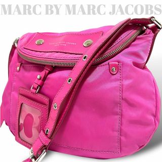 マークバイマークジェイコブス(MARC BY MARC JACOBS)の良品　マークバイマークジェイコブス　ショルダーバッグ　ナイロン　レザー　ロゴ(ショルダーバッグ)