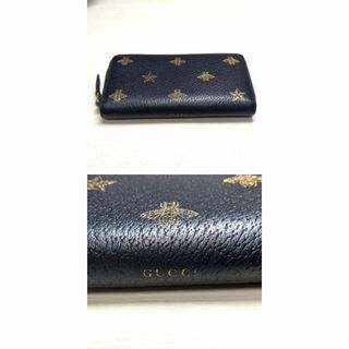 グッチ ビースター アニマリエ ラウンドファスナー 長財布 ブラック レザー グッチ ビースター アニマリエ ラウンドファスナー 長財布 ブラック レザー