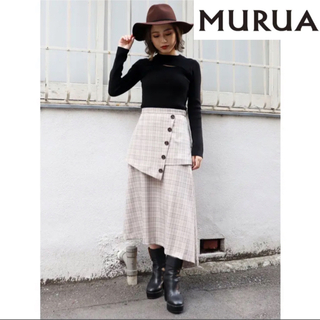 ムルーア(MURUA)の新品 MURUA ムルーア レイヤードスカート ラップスカート  アシンメトリー(ロングスカート)