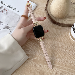 Apple Watch フェイクレザー ブレスレット バンド ライトピンク(タブレット)