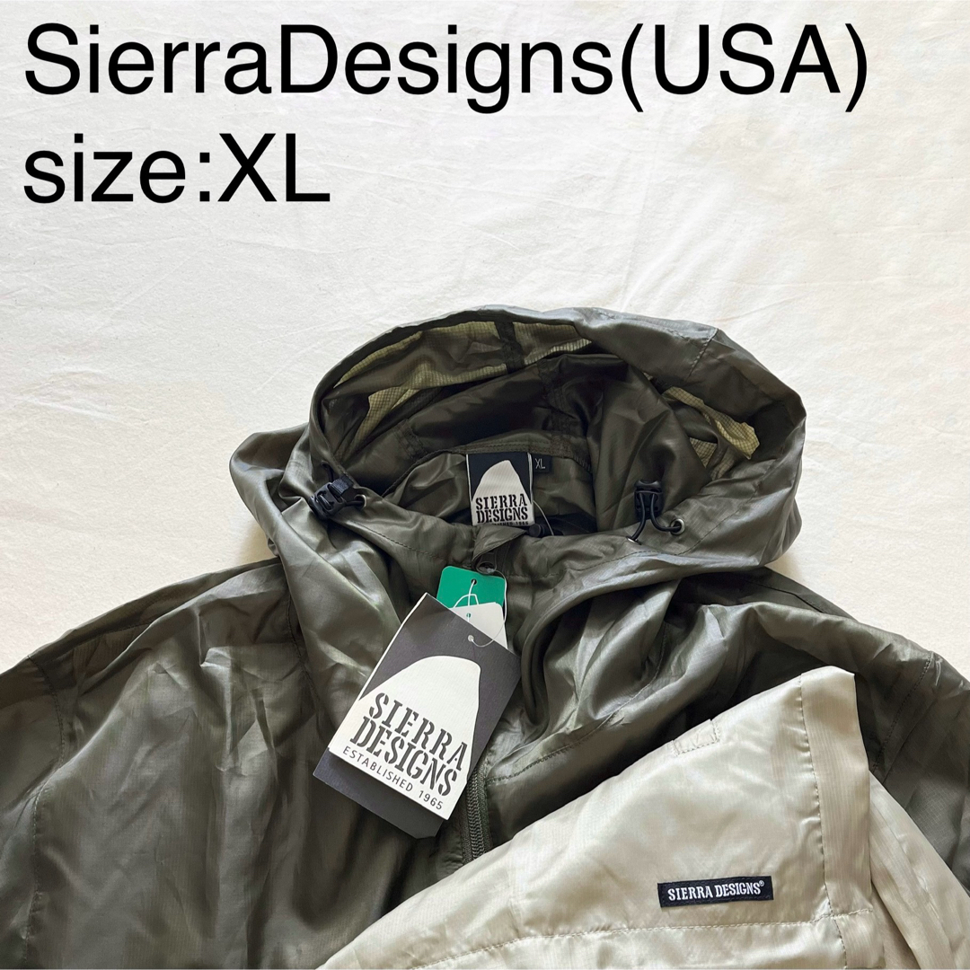 SIERRA DESIGNS(シェラデザイン)のSierraDesigns(USA)リップストップパッカブルパーカ　オリーブ メンズのジャケット/アウター(マウンテンパーカー)の商品写真