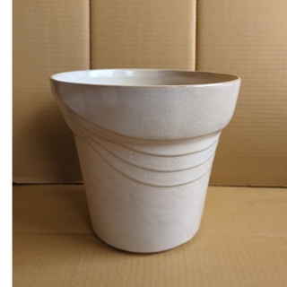 クリームホワイト　7号陶器鉢(プランター)
