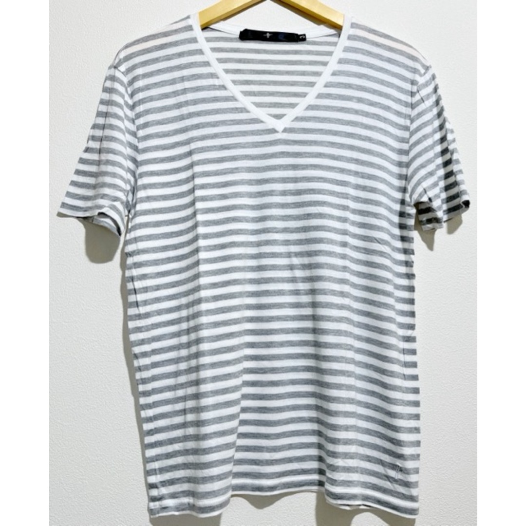 NO ID.(ノーアイディー)のNO ID.(ノーアイディー)　Vネック　ボーダー　Tシャツ　カットソー【D0704-007】 メンズのトップス(Tシャツ/カットソー(半袖/袖なし))の商品写真