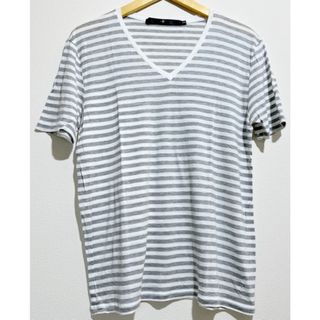 ノーアイディー(NO ID.)のNO ID.(ノーアイディー)　Vネック　ボーダー　Tシャツ　カットソー【D0704-007】(Tシャツ/カットソー(半袖/袖なし))