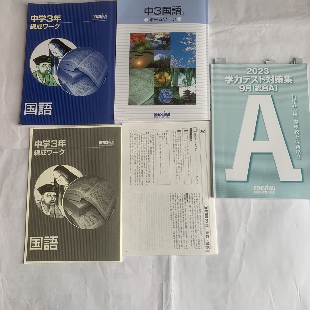 錬成ワーク中学3年国語&錬成ホームワーク中3国語　他　3冊書込あり エンタメ/ホビーの本(語学/参考書)の商品写真