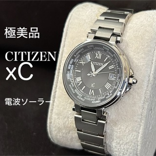 シチズン(CITIZEN)の極美品 シチズン クロスシー xC 電波ソーラー 黒 レディース(腕時計)