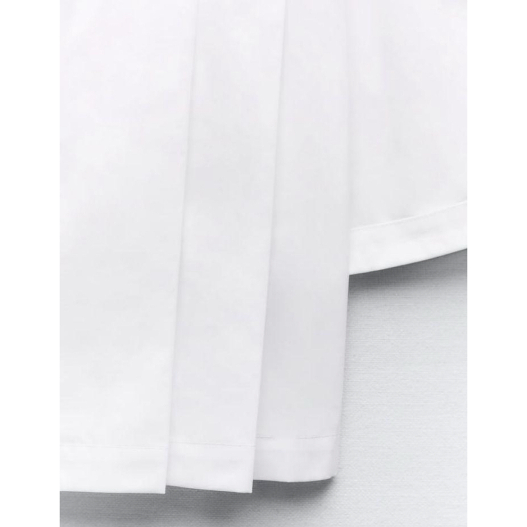 ZARA(ザラ)のZARA クロップドプリーツポプリンシャツ  レディースのトップス(シャツ/ブラウス(半袖/袖なし))の商品写真