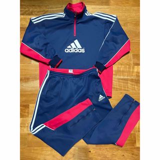 アディダス(adidas)のアディダス　サッカー　ジャージ上下セットアップ　XL ネイビー　レッド(ウェア)