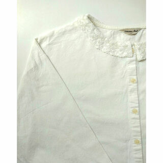 サマンサモスモス(SM2)のSM2 ブラウス Fサイズ 綿100％ 襟袖レース ホワイト(シャツ/ブラウス(長袖/七分))