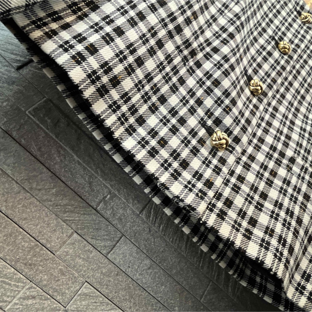 SANYO(サンヨー)のSTARRY 上下セット スカート スーツ セットアップ ジャケット 黒×白 7 レディースのフォーマル/ドレス(スーツ)の商品写真