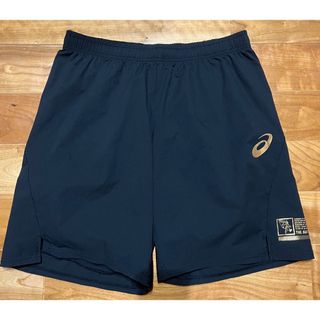 アシックス(asics)の新品同様　アシックス　ハーフパンツ  XL ブラック　ゴールド(ウェア)