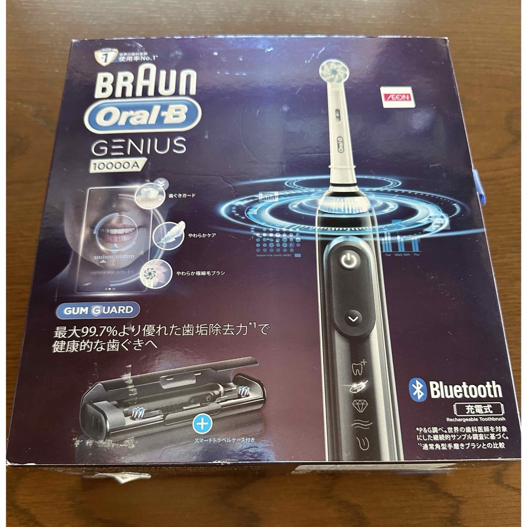 BRAUN(ブラウン)のブラウン オーラルB 電動歯ブラシ ジーニアス10000A ブラック スマホ/家電/カメラの美容/健康(電動歯ブラシ)の商品写真