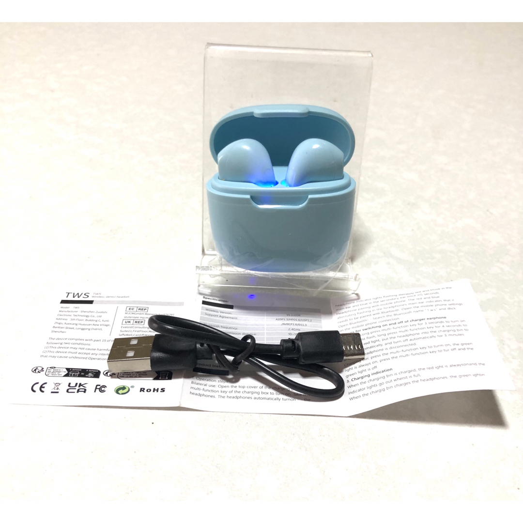 A2プロ　ワイヤレスイヤホン  ブルー スマホ/家電/カメラのオーディオ機器(ヘッドフォン/イヤフォン)の商品写真