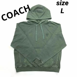 コーチ(COACH)の☆未使用品☆【COACH】オーガニックコットンパーカー　フーディー　グリーン(パーカー)