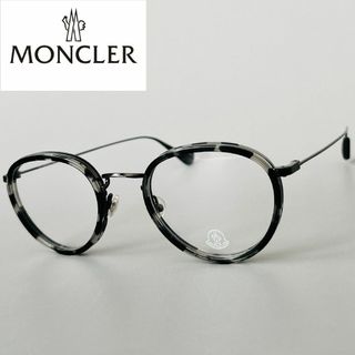 モンクレール(MONCLER)のモンクレール メンズ レディース グレー オーバル ガンメタ ブラック 黒(サングラス/メガネ)