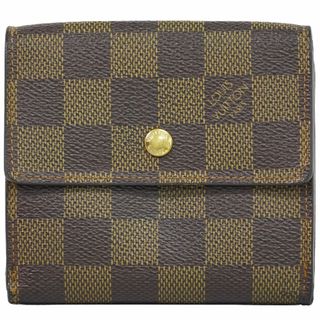 ルイヴィトン(LOUIS VUITTON)の本物 ルイヴィトン LOUIS VUITTON LV ポルトフォイユ エリーズ ダミエ エベヌ 折財布 コンパクトウォレット ブラウン N61654 ビトン 財布 ウォレット 中古(財布)