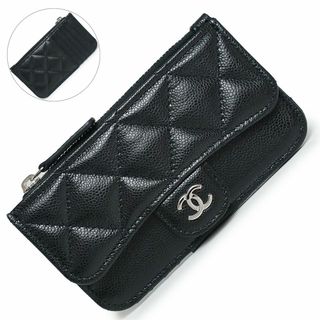 シャネル(CHANEL)のシャネル マトラッセ クラシック ジップ コインケース 小銭入れ 財布 カードケース 名刺入れ 定期入れ パスケース キャビアスキン レザー ブラック 黒 シルバー金具 AP2570 箱付 CHANEL（新品・未使用品）(コインケース)