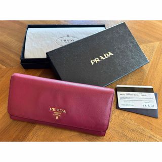 プラダ(PRADA)のPRADA プラダ　サフィアーノ　長財布　濃いめピンク(財布)