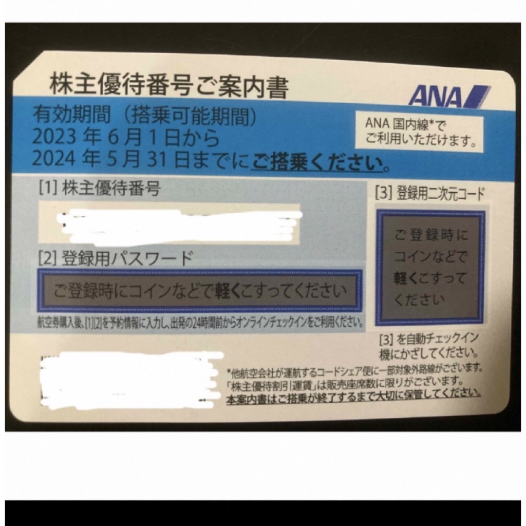 ANA(全日本空輸)(エーエヌエー(ゼンニッポンクウユ))の【最新】ANA 株主優待券　1枚 エンタメ/ホビーのエンタメ その他(その他)の商品写真