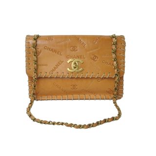 シャネル(CHANEL)のCHANEL シャネル ココマーク ロゴ チェーン ショルダーバッグ 2番台 カーフ ブラウン ゴールド金具 美品 中古 61783(ショルダーバッグ)