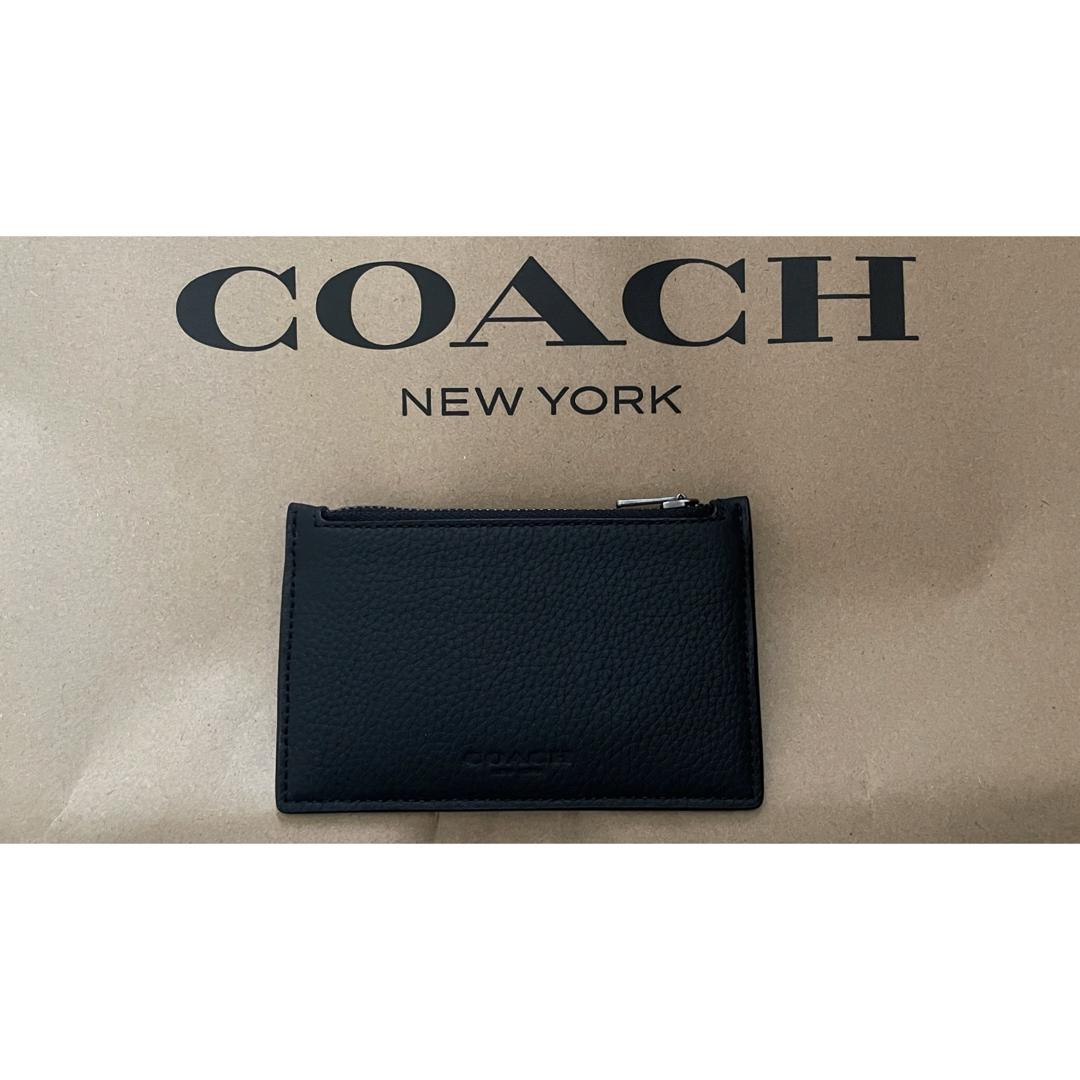 COACH(コーチ)の新品　COACH コーチ　小銭入れ財布　カードケース ブラック　黒色 メンズのファッション小物(コインケース/小銭入れ)の商品写真