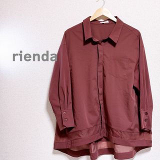 リエンダ(rienda)のrienda リエンダ　ブラウス　シャツ　レディース　大きめサイズ　レッド　赤色(シャツ/ブラウス(長袖/七分))