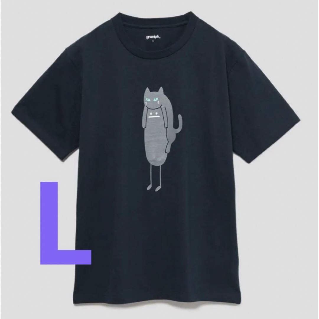 Design Tshirts Store graniph(グラニフ)のグラニフ  Lサイズ　ネコカブリビューティフルシャドー　Tシャツ レディースのトップス(Tシャツ(半袖/袖なし))の商品写真