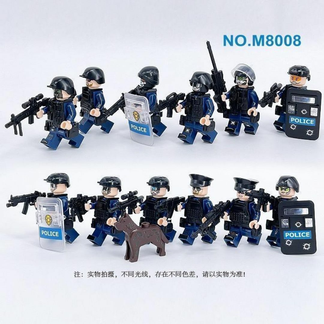 12体LEGOレゴ互換ミニフィグ 米軍警察部隊ポリス武器装備警察犬フィギュア エンタメ/ホビーのフィギュア(ミリタリー)の商品写真