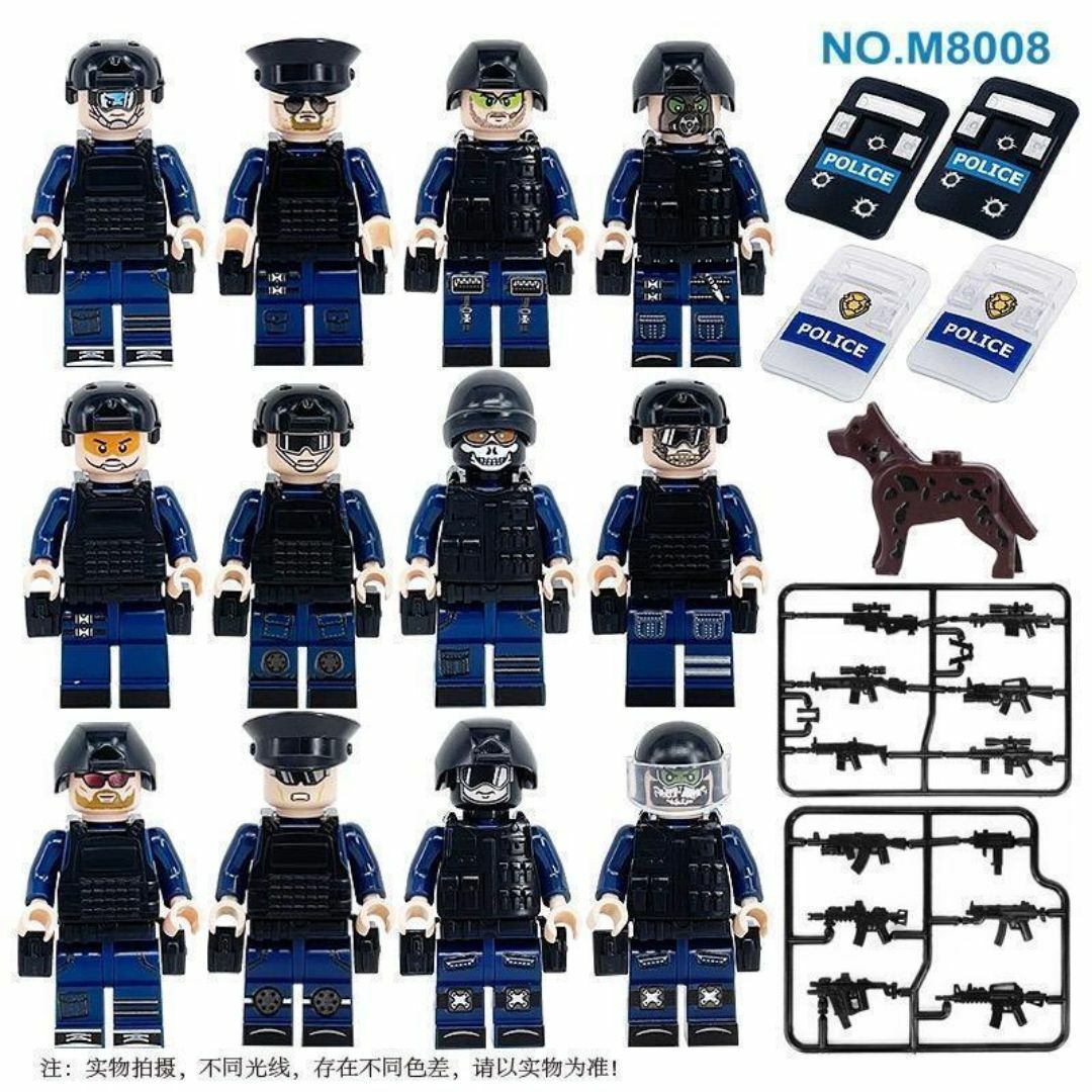 12体LEGOレゴ互換ミニフィグ 米軍警察部隊ポリス武器装備警察犬フィギュア エンタメ/ホビーのフィギュア(ミリタリー)の商品写真