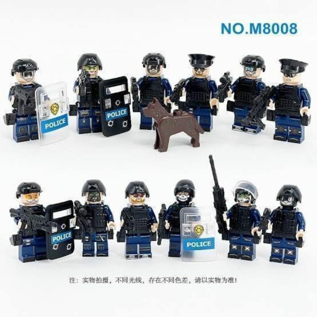 12体LEGOレゴ互換ミニフィグ 米軍警察部隊ポリス武器装備警察犬フィギュア エンタメ/ホビーのフィギュア(ミリタリー)の商品写真