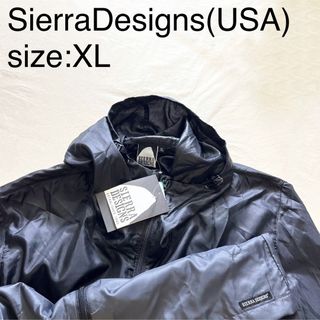 シェラデザイン(SIERRA DESIGNS)のSierraDesigns(USA)リップストップパッカブルパーカ　ブラック(マウンテンパーカー)