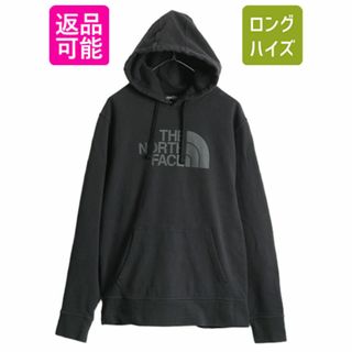 ザノースフェイス(THE NORTH FACE)のノースフェイス プリント スウェット フード パーカー メンズ L 古着 The North Face プルオーバー トレーナー 裏起毛 アウトドア ブラック(パーカー)