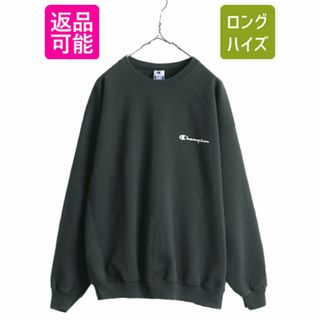 チャンピオン(Champion)の90s チャンピオン ワンポイント スウェット メンズ XL 90年代 オールド Champion 裏起毛 ブラック 大きいサイズ トレーナー スクリプト 黒(スウェット)