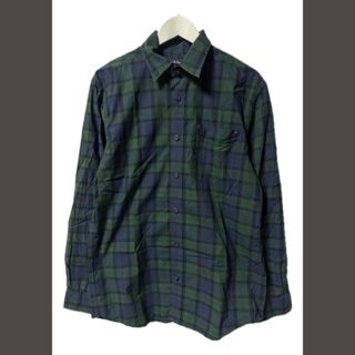 フレッドペリー(FRED PERRY)のフレッドペリー チェック柄 長袖シャツ M グリーン トップス(シャツ)