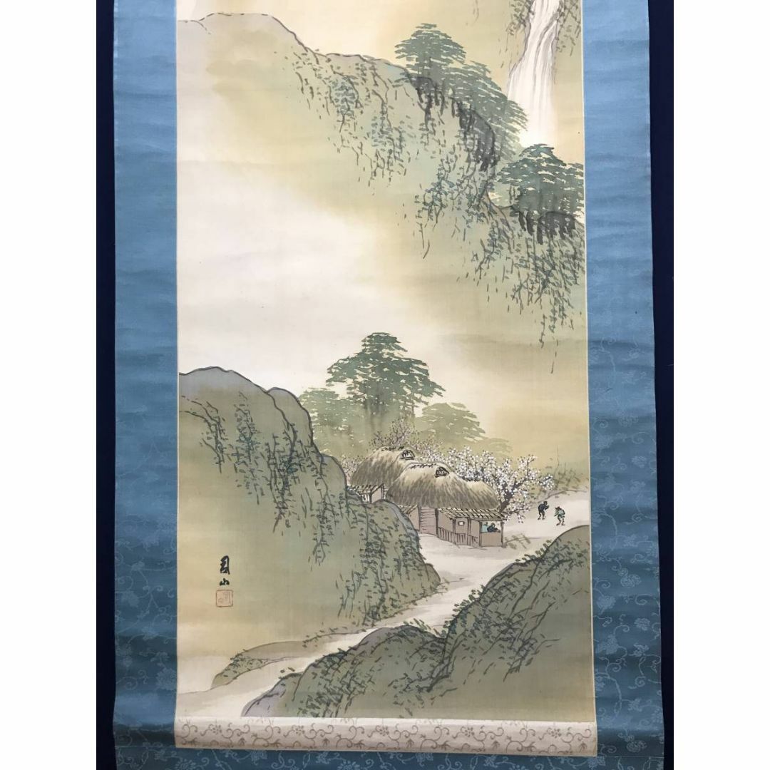 真作立脇泰山立山風景図立山連峰風景図早春図春景山水図横物掛軸 真作立脇泰山立山風景図立山連峰風景図早春図春景山水図横物掛軸